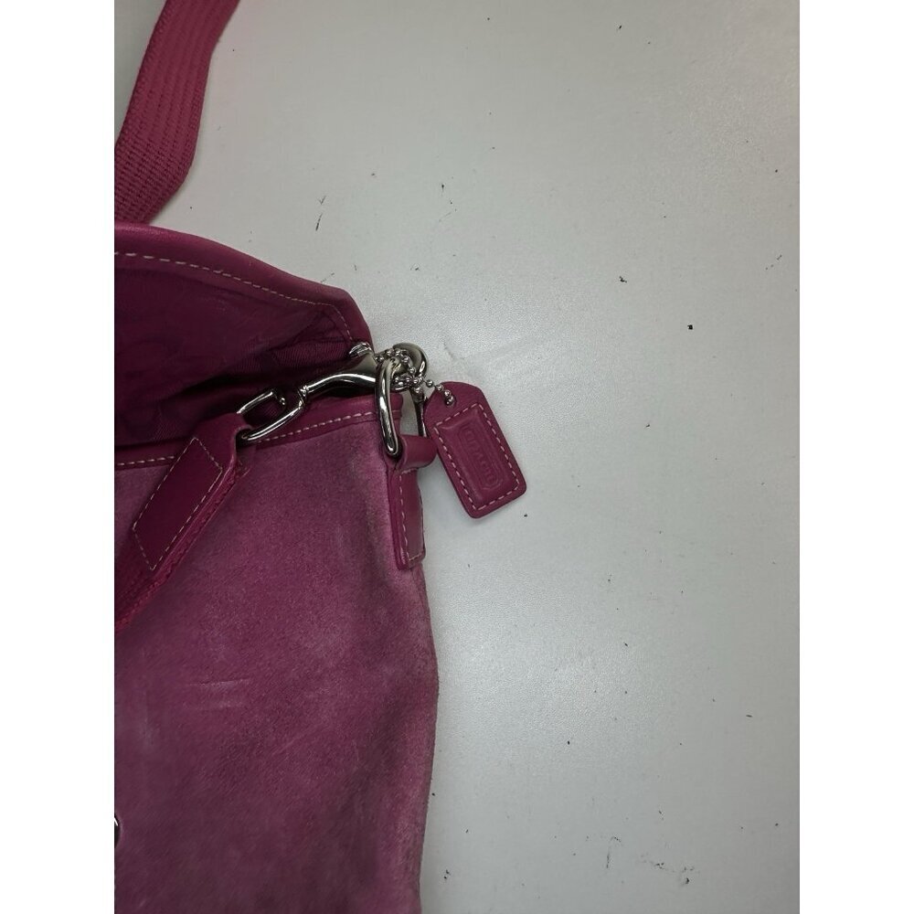 WORN - Coach Soho Bag Pink Suede Crossbody Y2K Vintage - Picture 6 of 12
